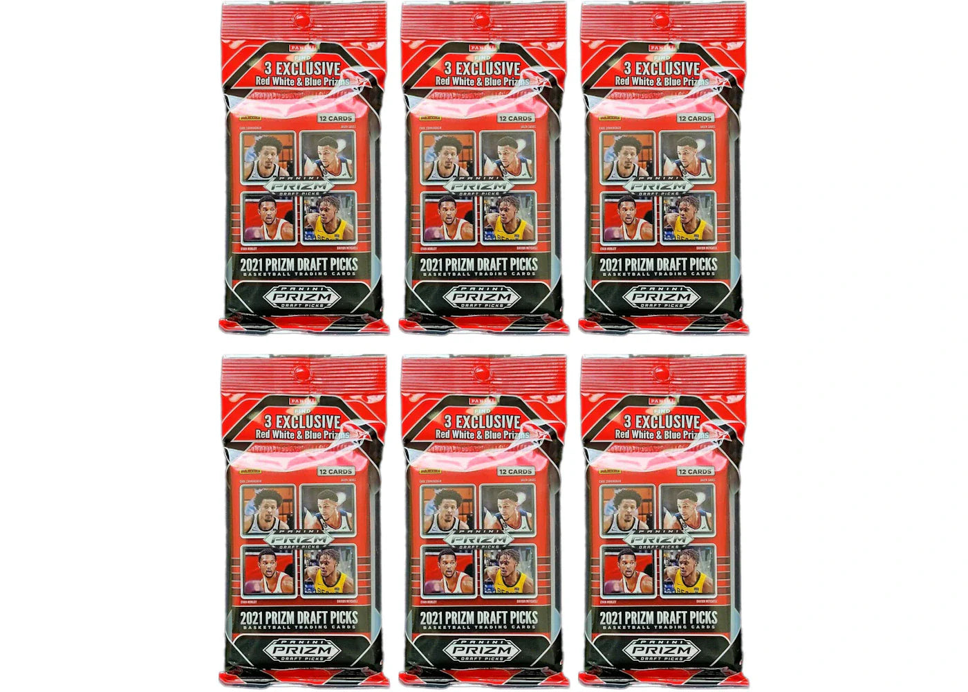 2021 Panini Prizm Draft Picks Collegiate Basketball Cello Pack 6x Lot