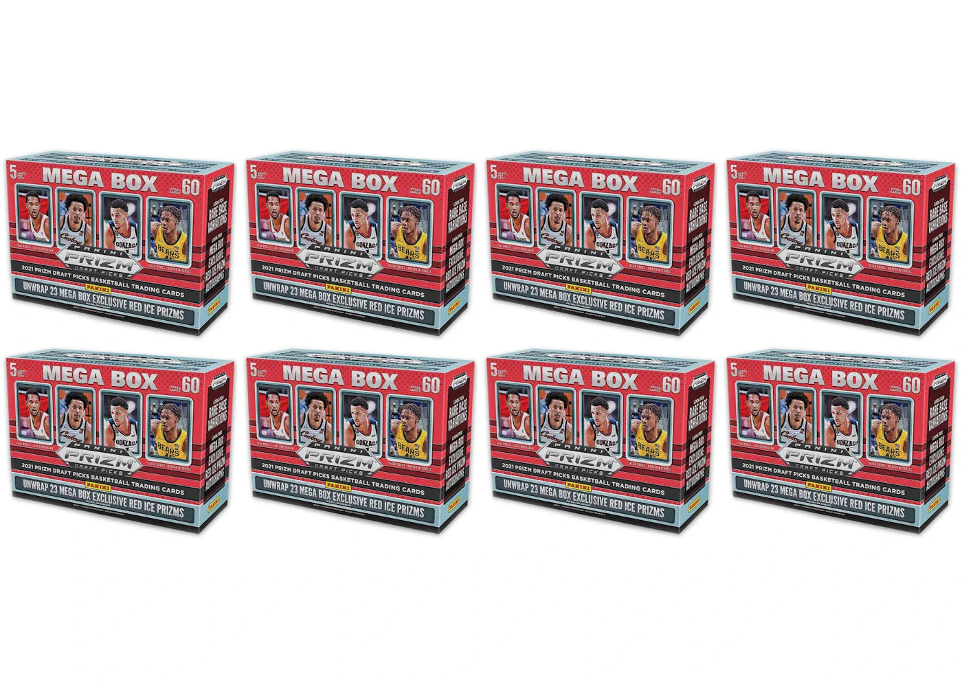 2021 Panini Prizm Draft Picks Collegiate Basketball Mega Box (Red Ice Prizms) 8x Lot