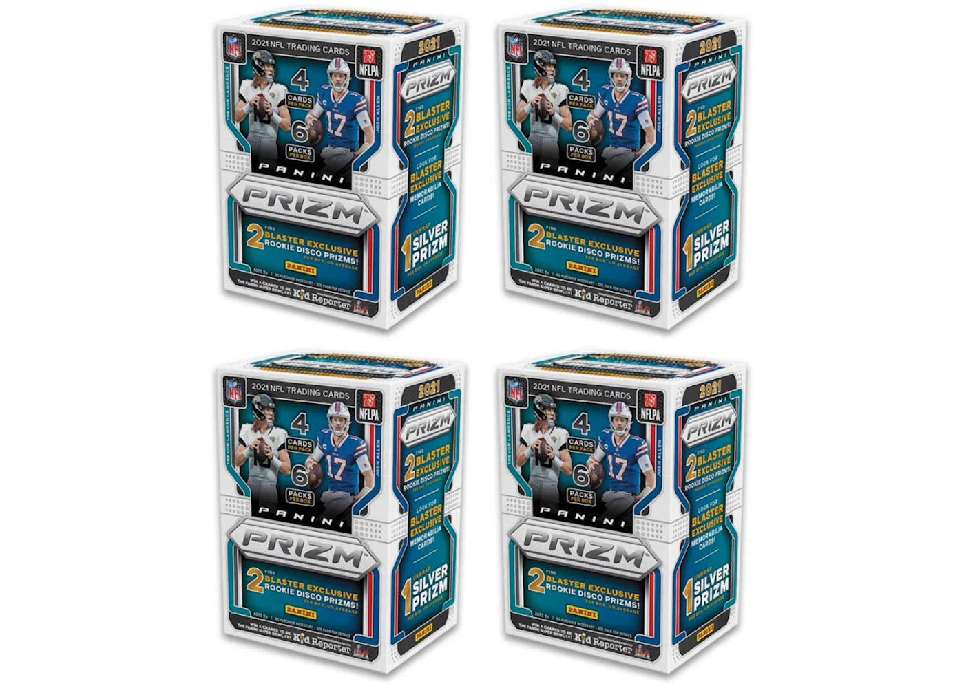 2021 Panini Prizm Football Blaster Box (Disco Prizms) 4x Lot