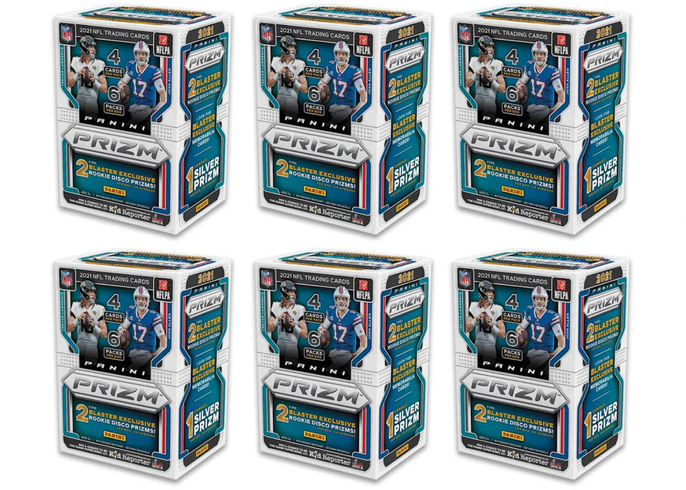 2021 Panini Prizm Football Blaster Box (Disco Prizms) 6x Lot