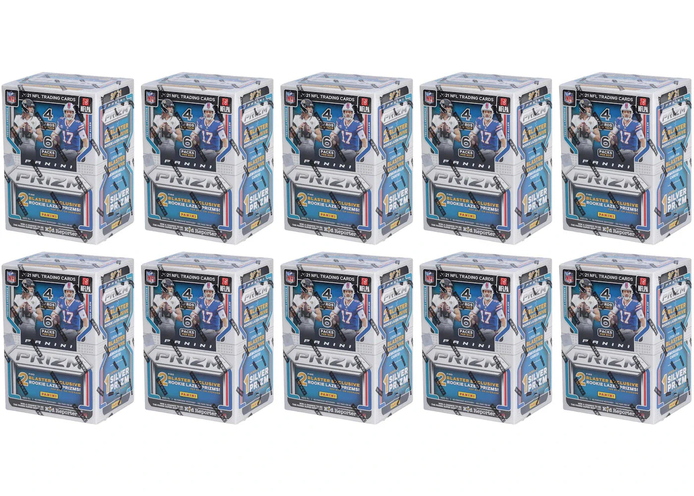 2021 Panini Prizm Football Blaster Box (Lazer Prizms) 10x Lot