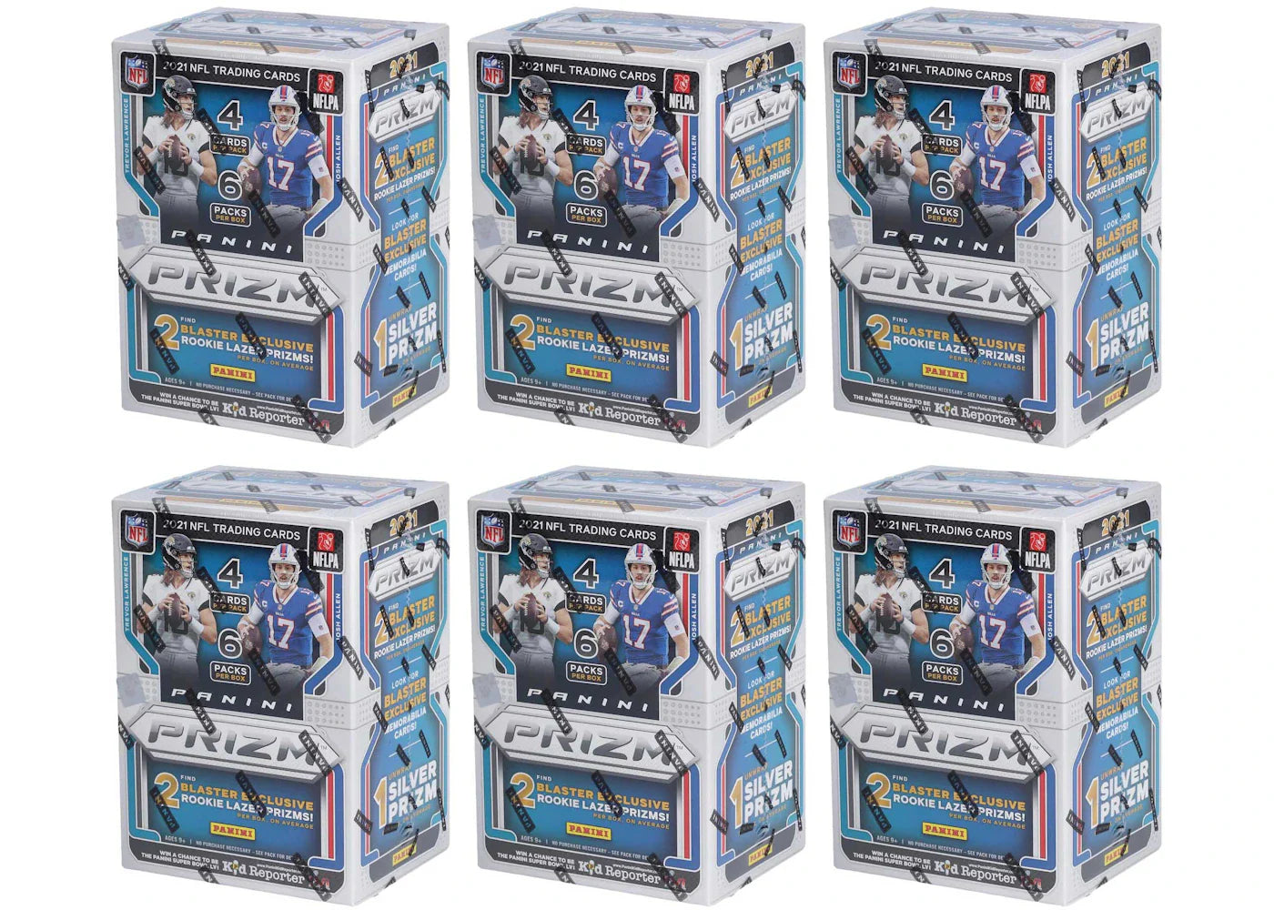 2021 Panini Prizm Football Blaster Box (Lazer Prizms) 6x Lot