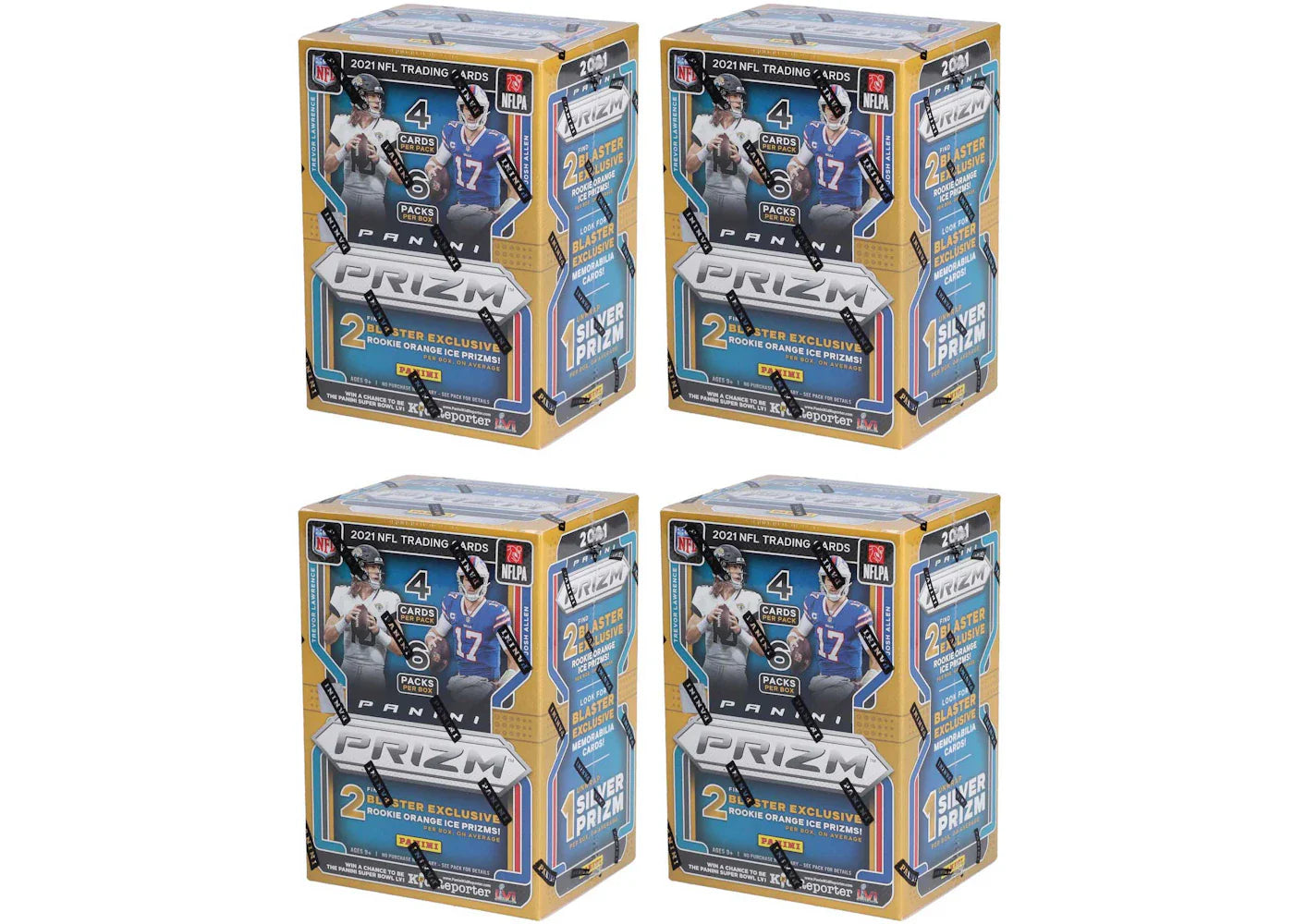 2021 Panini Prizm Football Fanatics Exclusive Blaster Box (Orange Ice Prizms) 4x Lot
