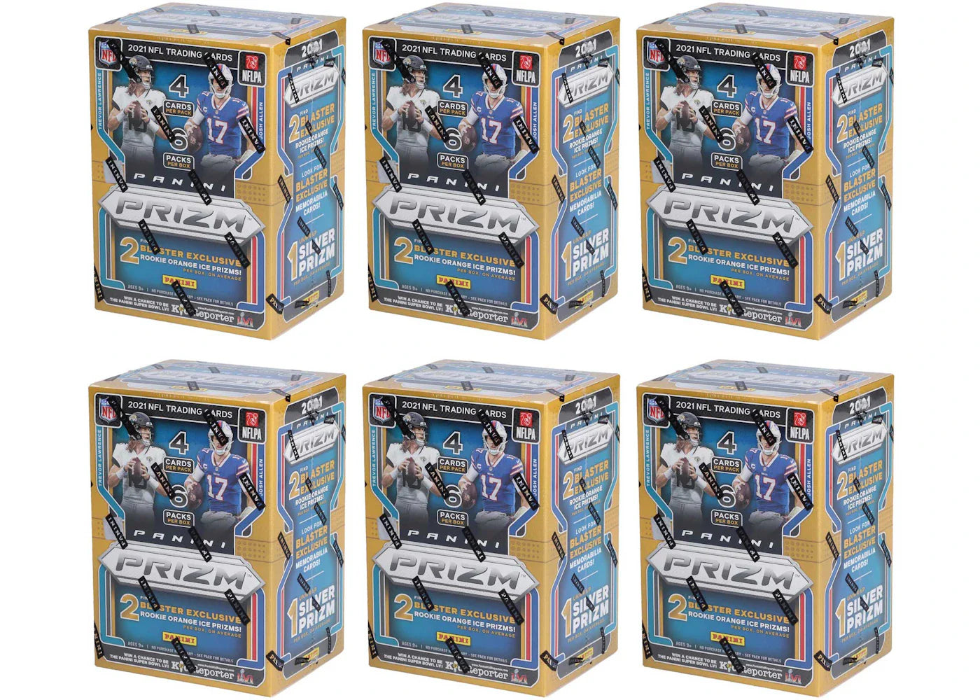 2021 Panini Prizm Football Fanatics Exclusive Blaster Box (Orange Ice Prizms) 6x Lot