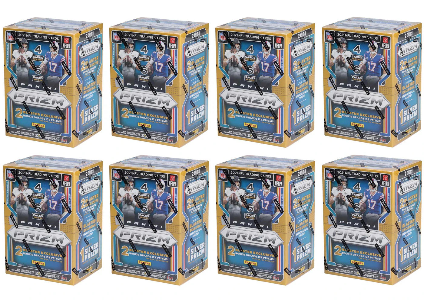 2021 Panini Prizm Football Fanatics Exclusive Blaster Box (Orange Ice Prizms) 8x Lot