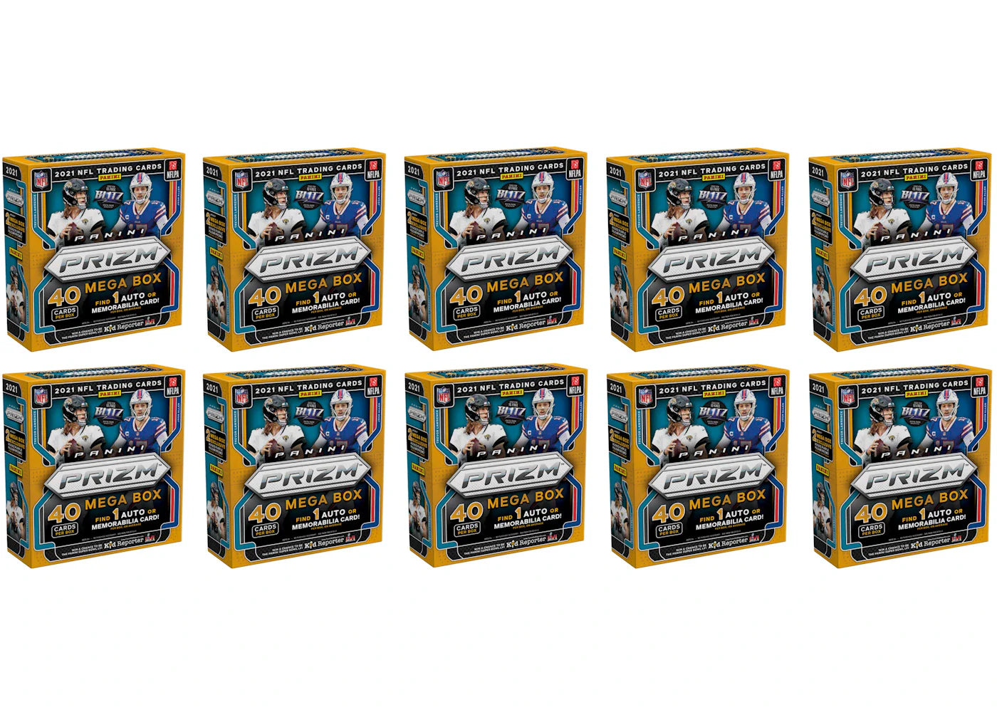 2021 Panini Prizm Football Fanatics Mega Box (Purple Pulsars) 10x Lot