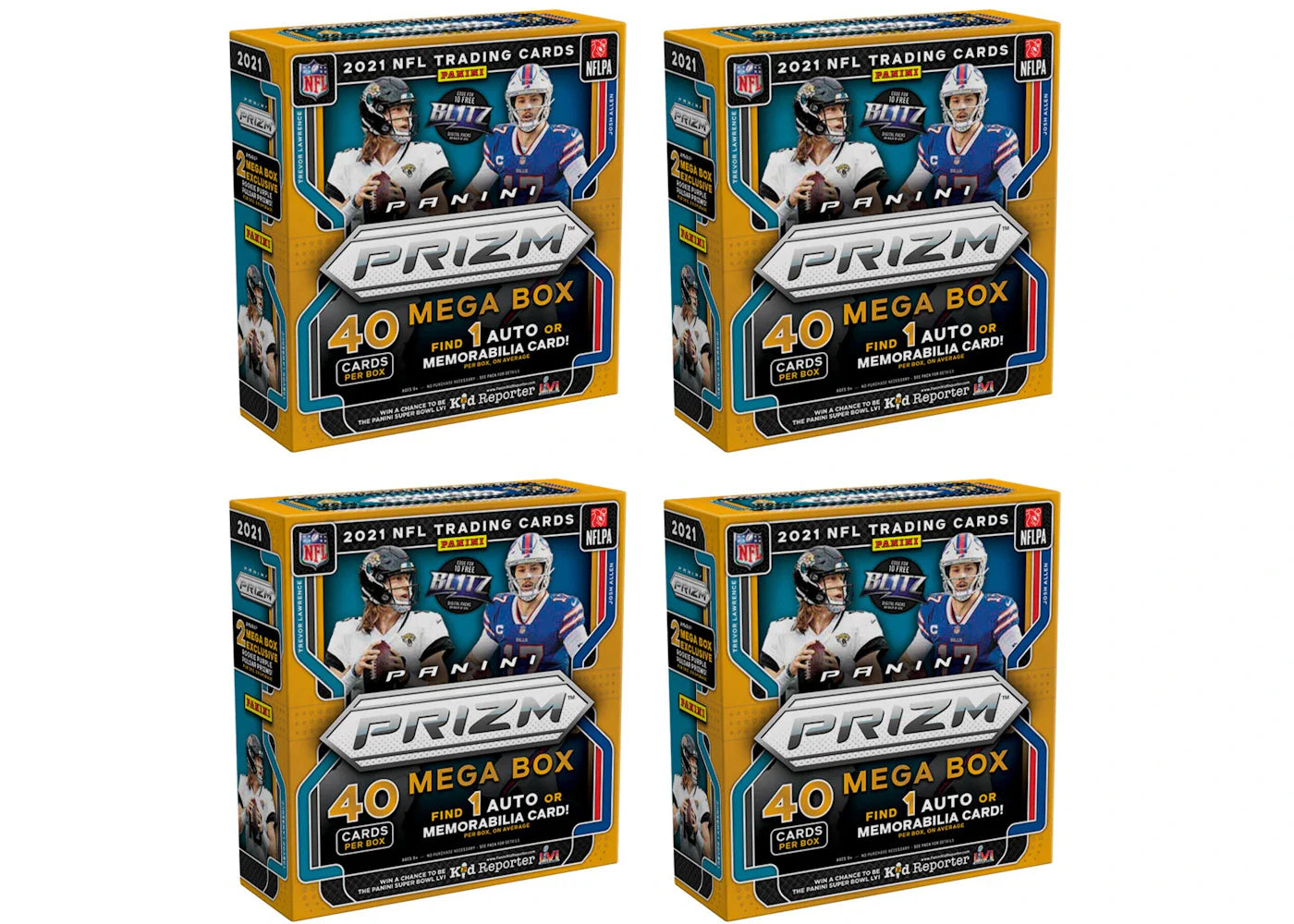 2021 Panini Prizm Football Fanatics Mega Box (Purple Pulsars) 4x Lot