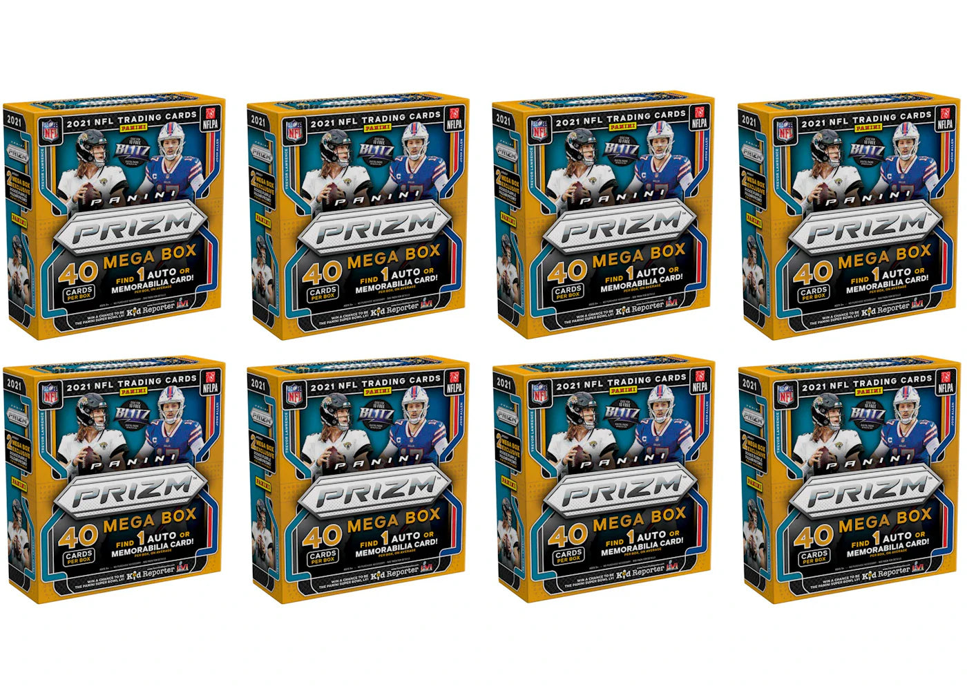 2021 Panini Prizm Football Fanatics Mega Box (Purple Pulsars) 8x Lot