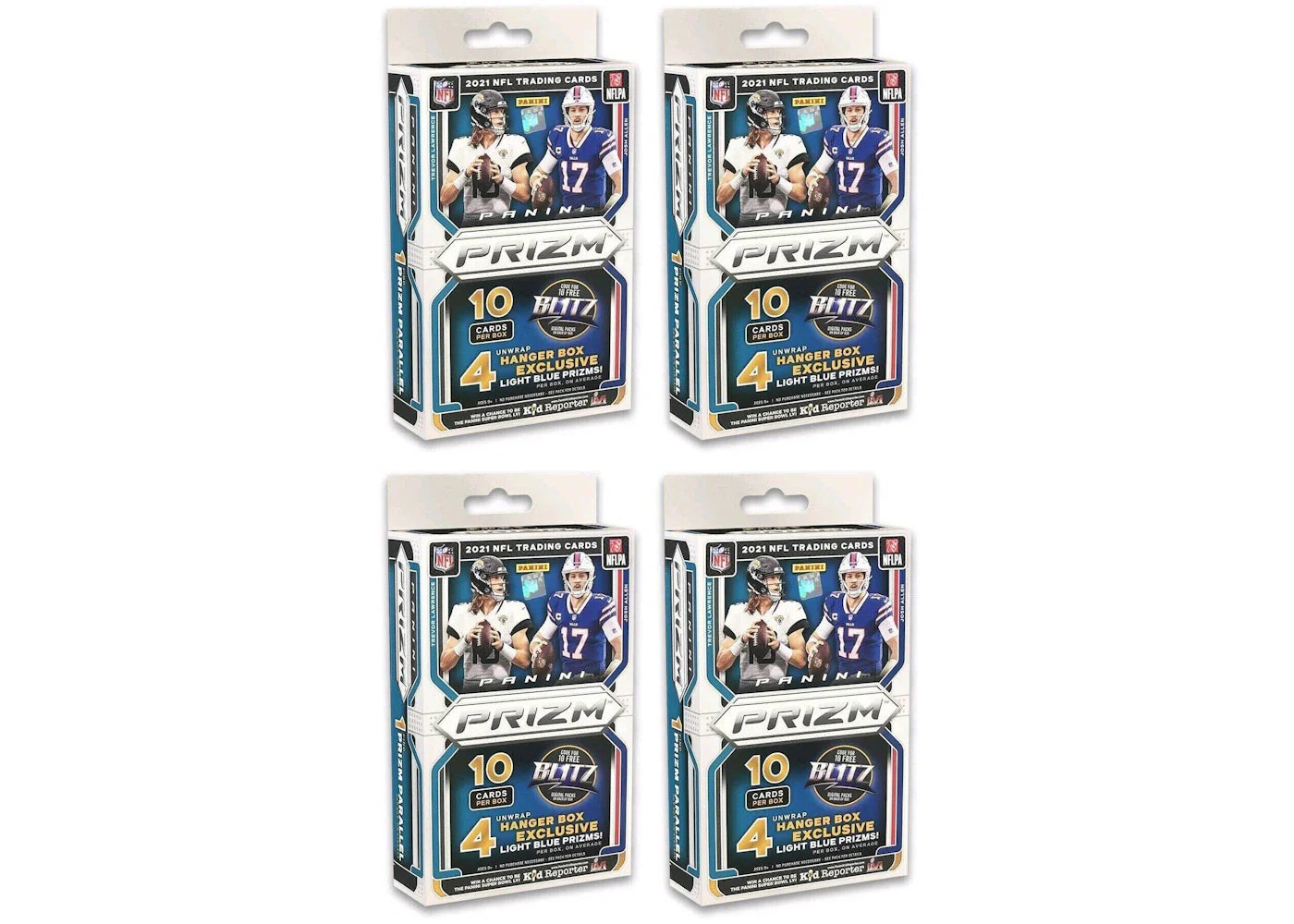 2021 Panini Prizm Football Hanger Box (Light Blue Prizms) 4x Lot