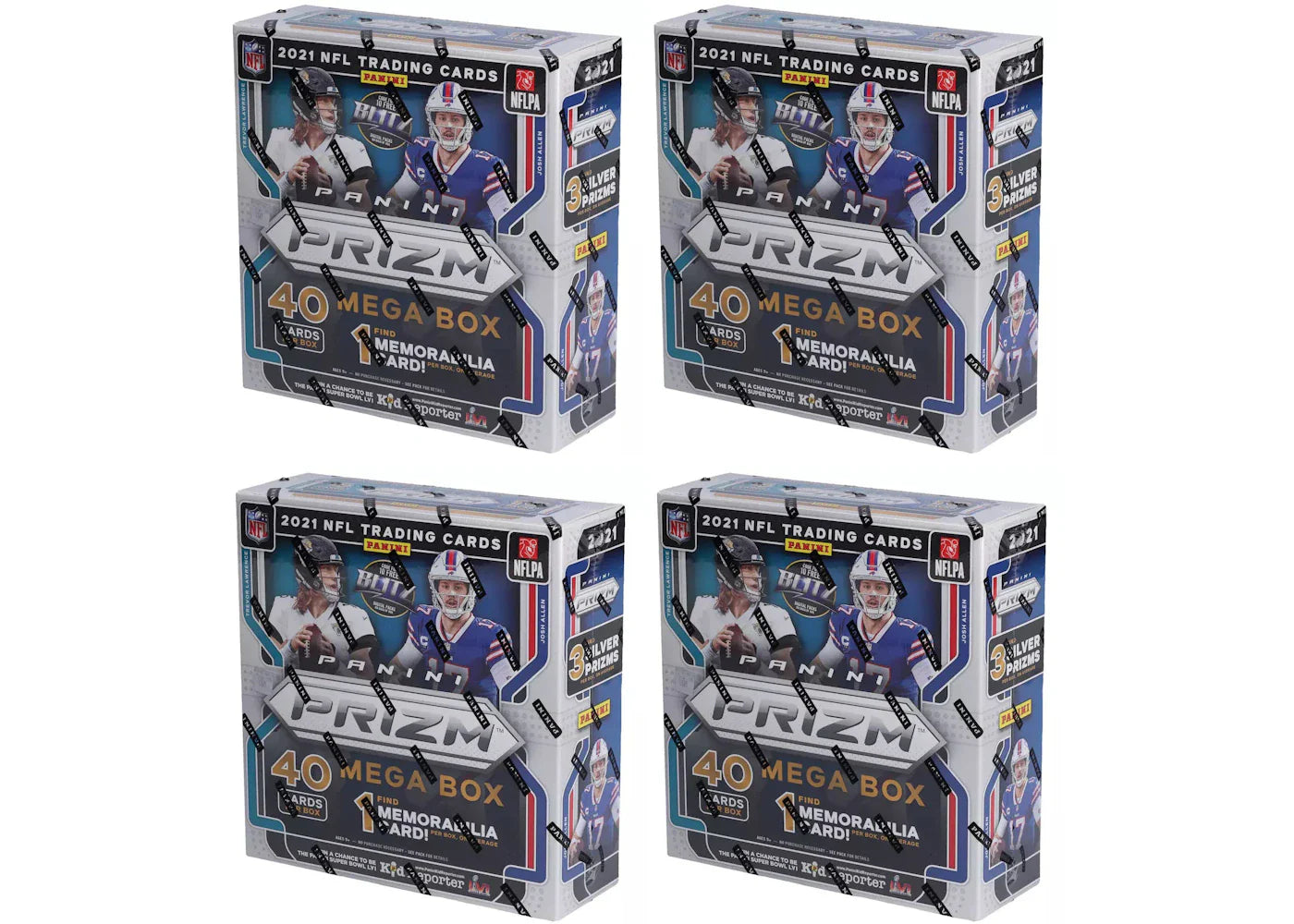 2021 Panini Prizm Football Mega Box (Green Pulsars) 4x Lot