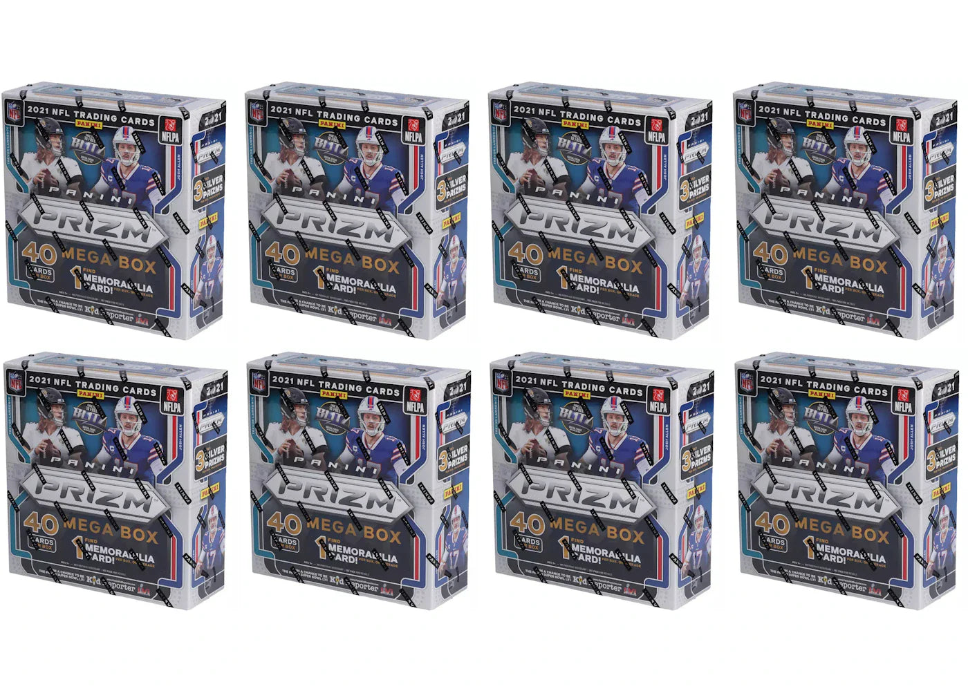 2021 Panini Prizm Football Mega Box (Green Pulsars) 8x Lot