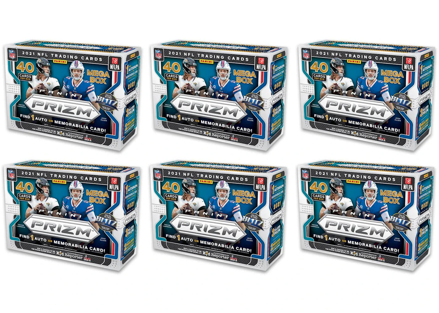 2021 Panini Prizm Football Mega Box (Pink Prizms) 6x Lot