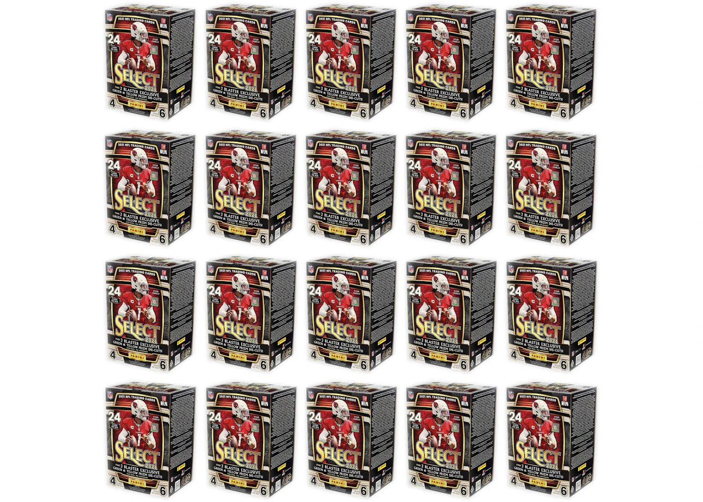 2021 Panini Select Football Blaster Box (Green & Yellow Prizm Die-Cuts) 20x Lot
