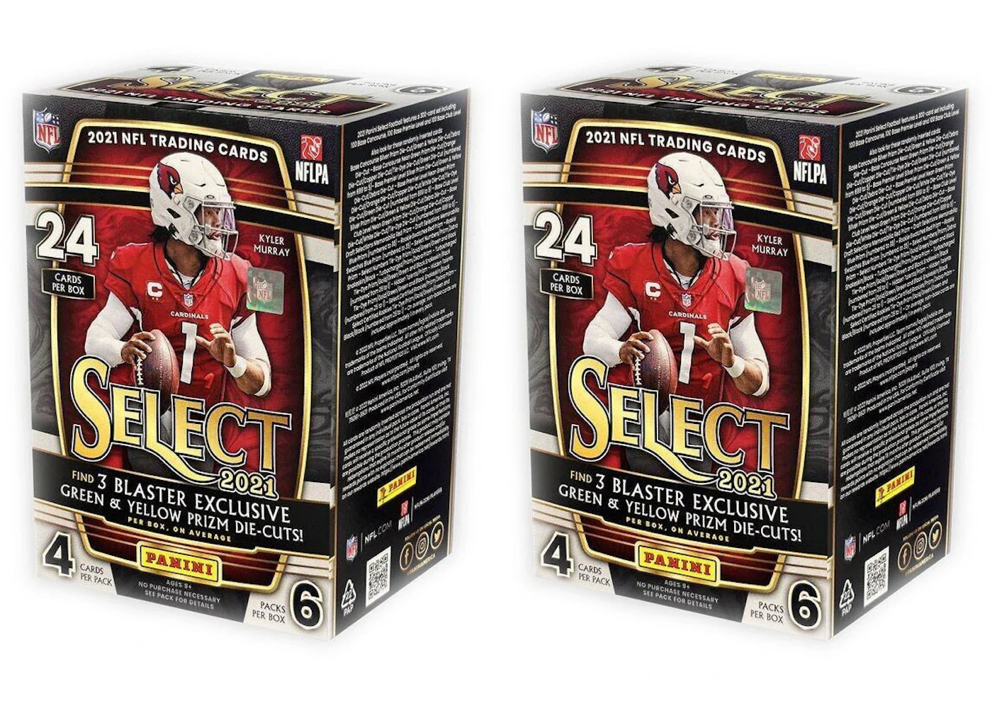 2021 Panini Select Football Blaster Box (Green & Yellow Prizm Die-Cuts) 2x Lot