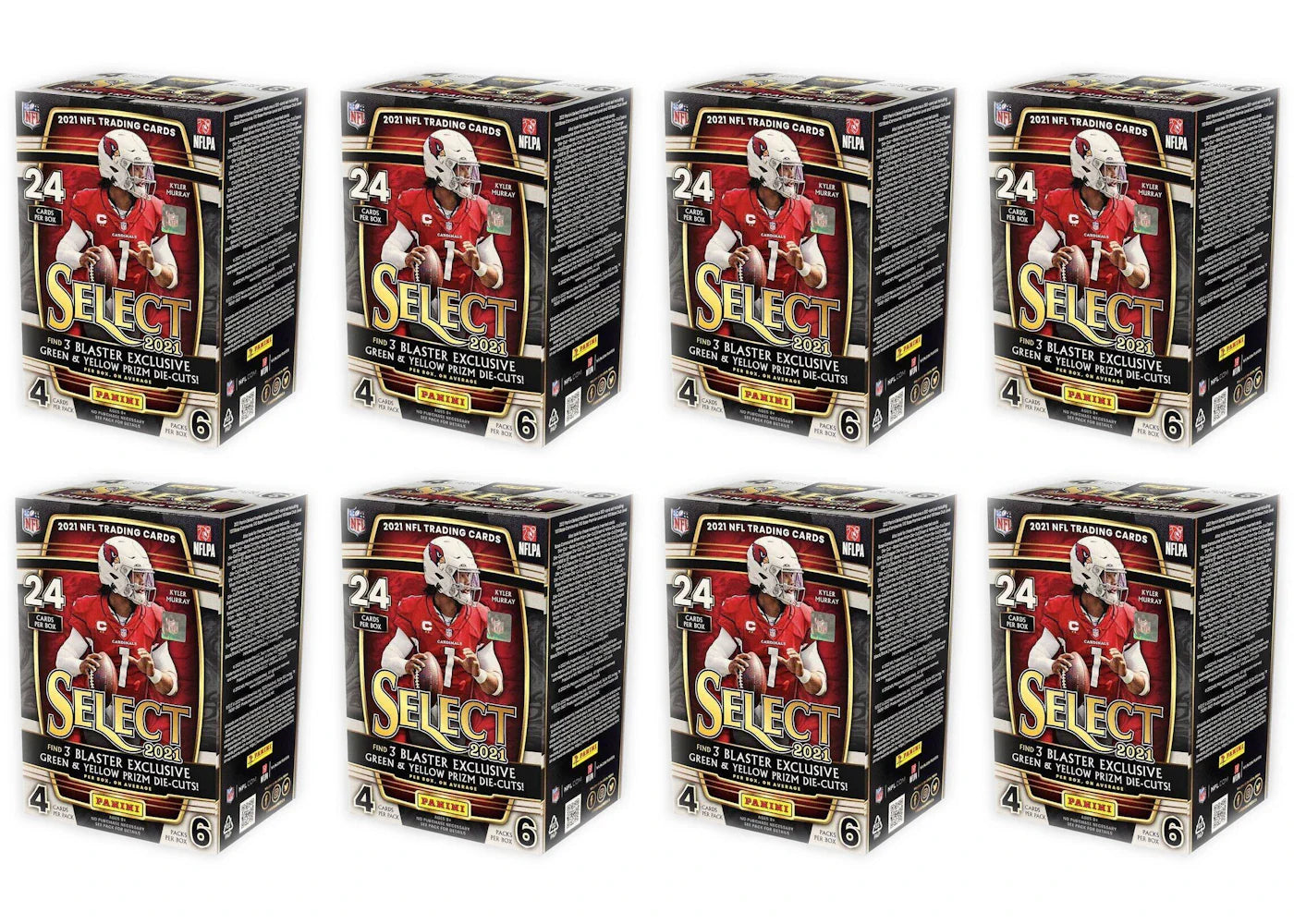 2021 Panini Select Football Blaster Box (Green & Yellow Prizm Die-Cuts) 8x Lot