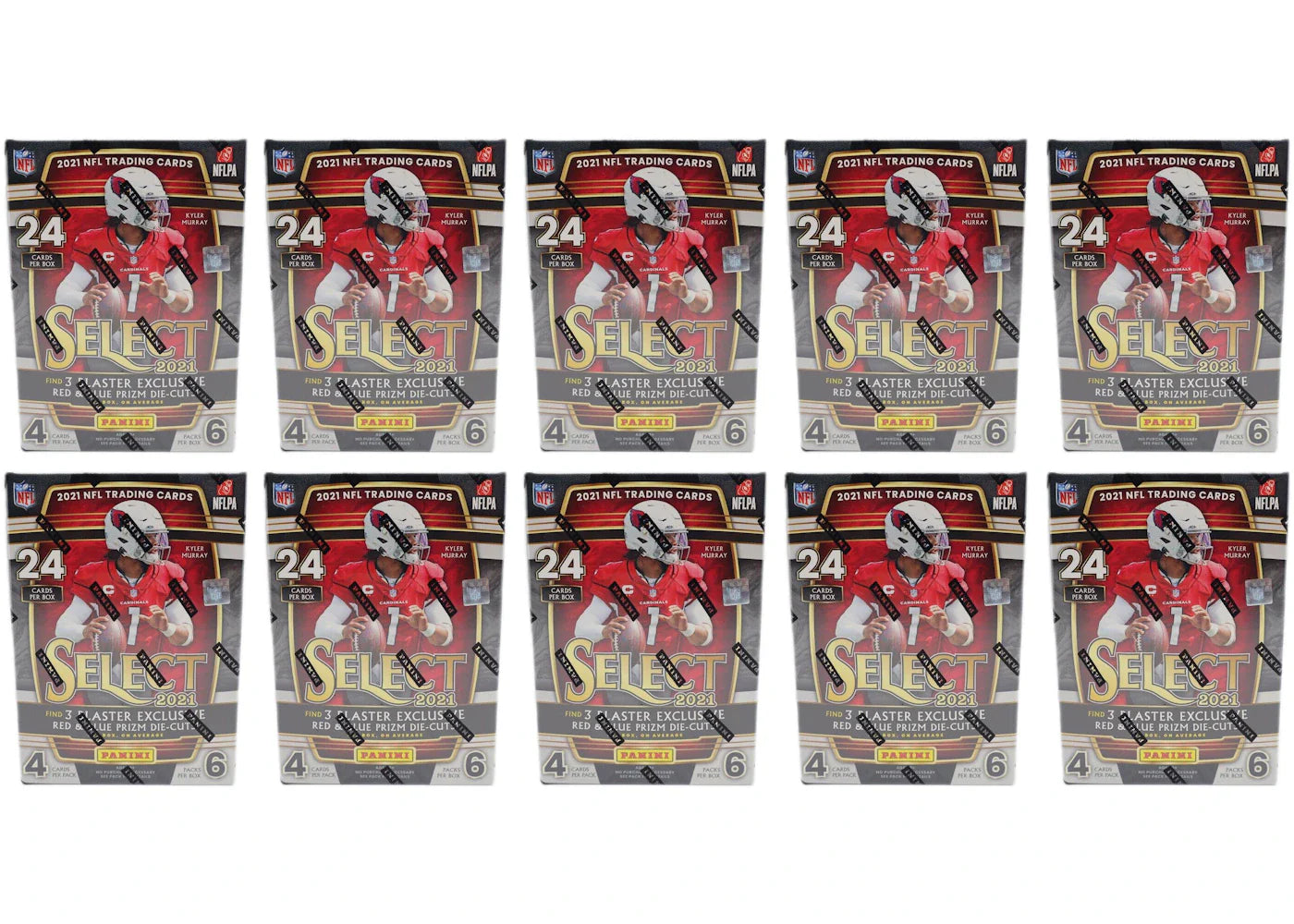 2021 Panini Select Football Blaster Box (Red & Blue Prizm Die-Cuts) 10x Lot