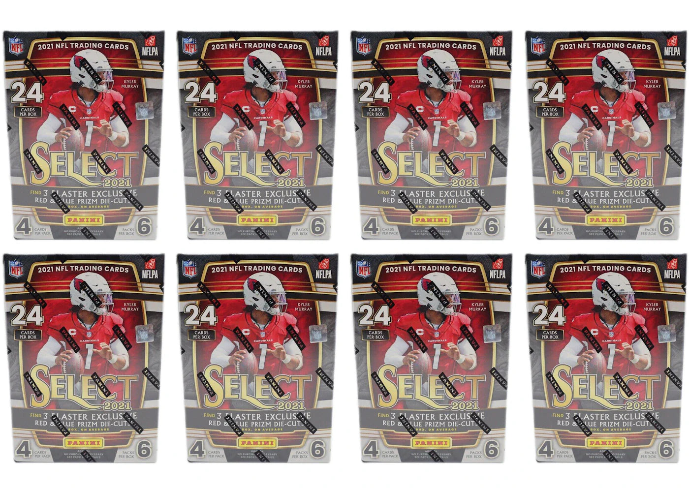 2021 Panini Select Football Blaster Box (Red & Blue Prizm Die-Cuts) 8x Lot