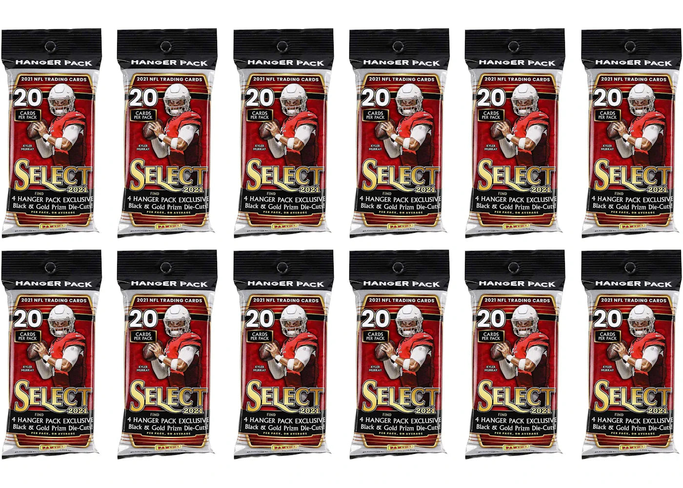 2021 Panini Select Football Hanger Pack (Black & Gold Die-Cuts) 12x Lot