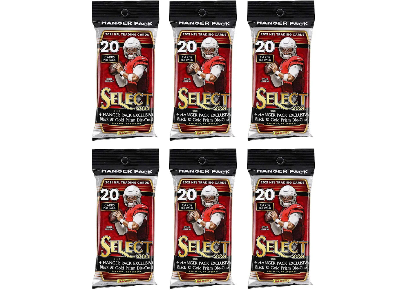 2021 Panini Select Football Hanger Pack (Black & Gold Die-Cuts) 6x Lot