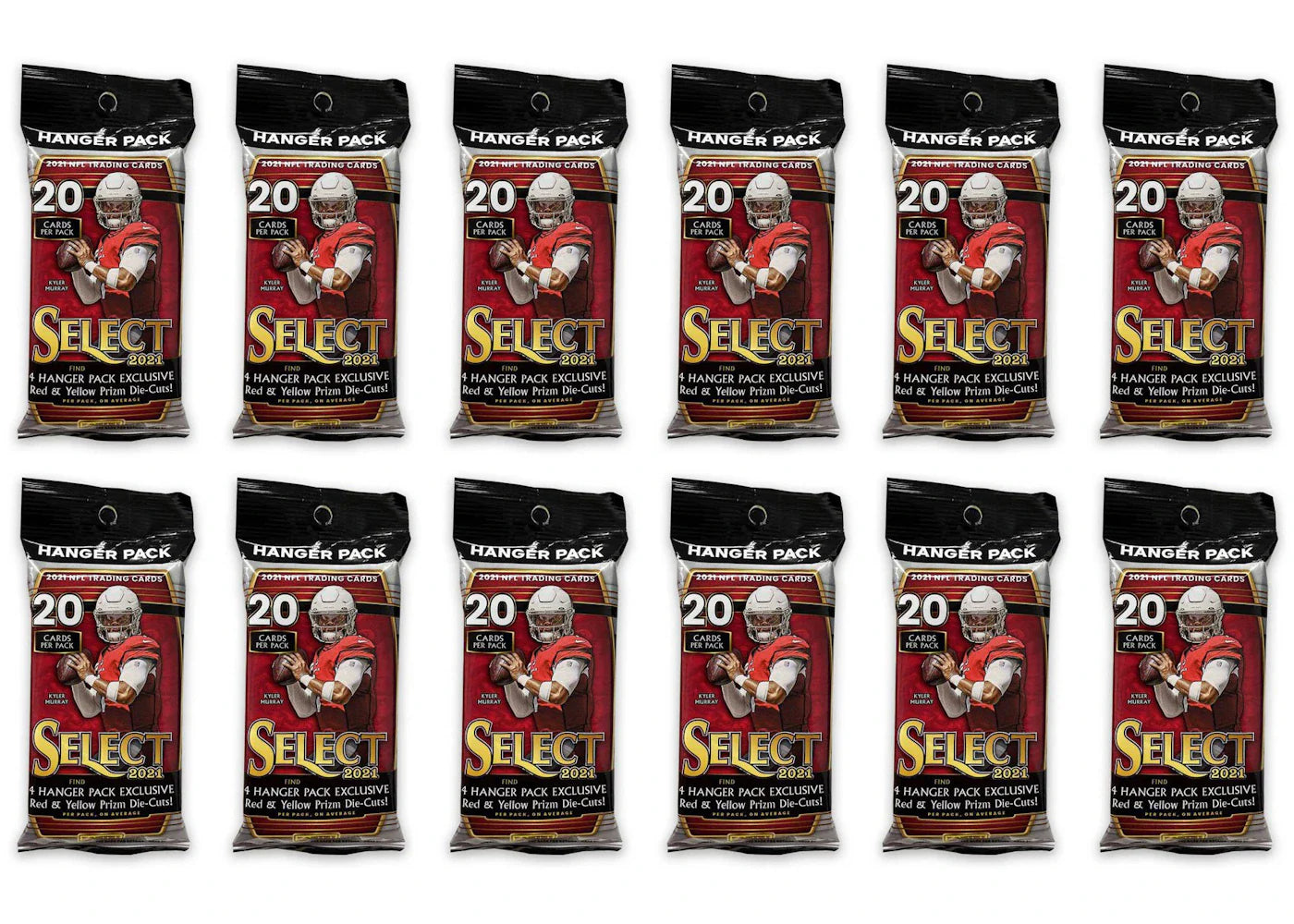 2021 Panini Select Football Hanger Pack (Red & Yellow Die-Cuts) 12x Lot