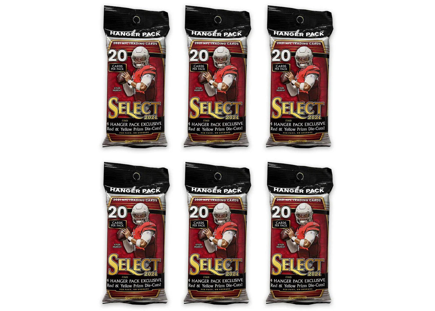 2021 Panini Select Football Hanger Pack (Red & Yellow Die-Cuts) 6x Lot