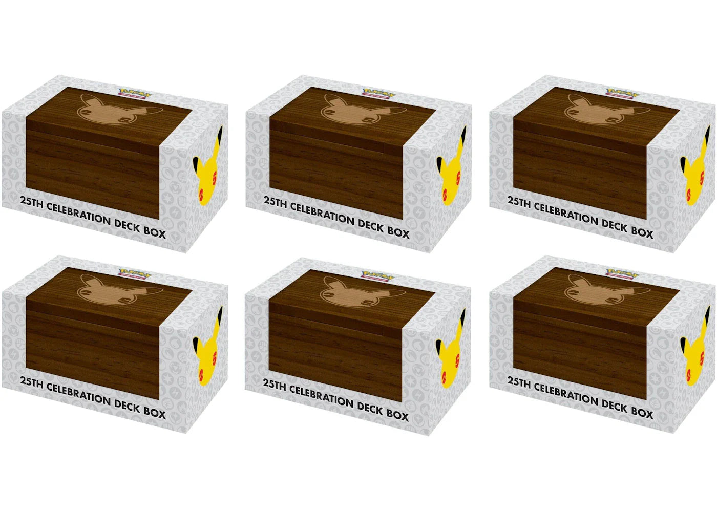 2021 Pokémon Sword & Shield 25th Celebration Wooden Deck Box 6x Lot