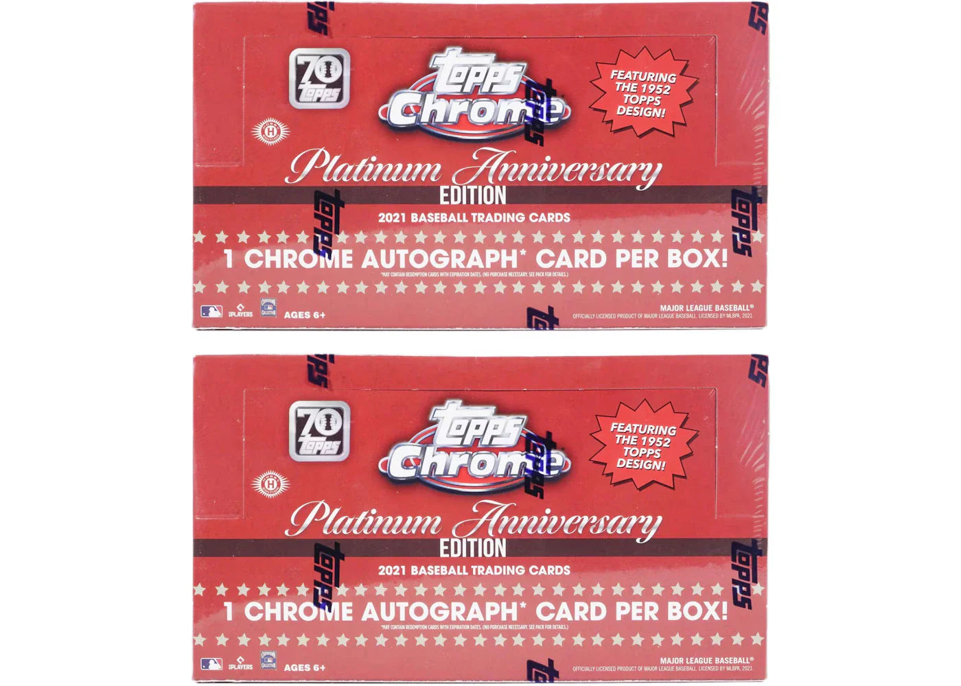 2021 Topps Chrome Platinum Anniversary Baseball Hobby Box 2x Lot