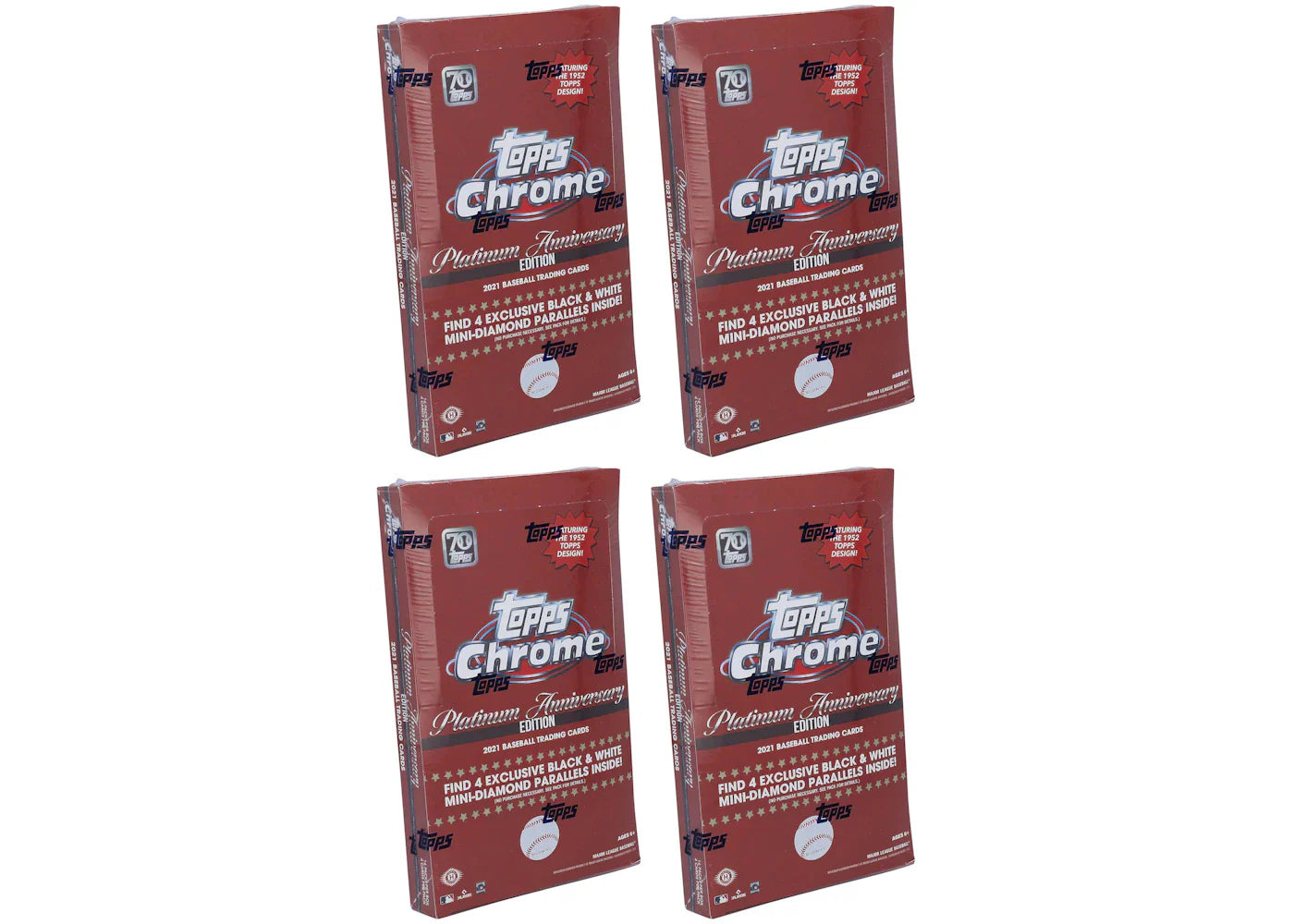 2021 Topps Chrome Platinum Anniversary Baseball Hobby Lite Box 4x Lot