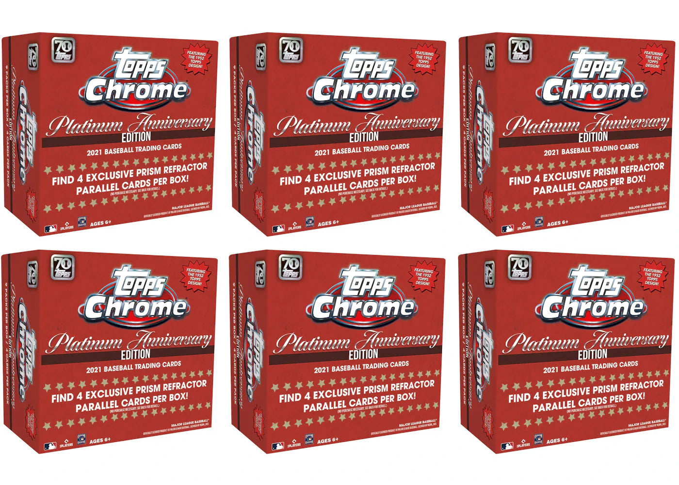 2021 Topps Chrome Platinum Anniversary Baseball Mega Box 6x Lot