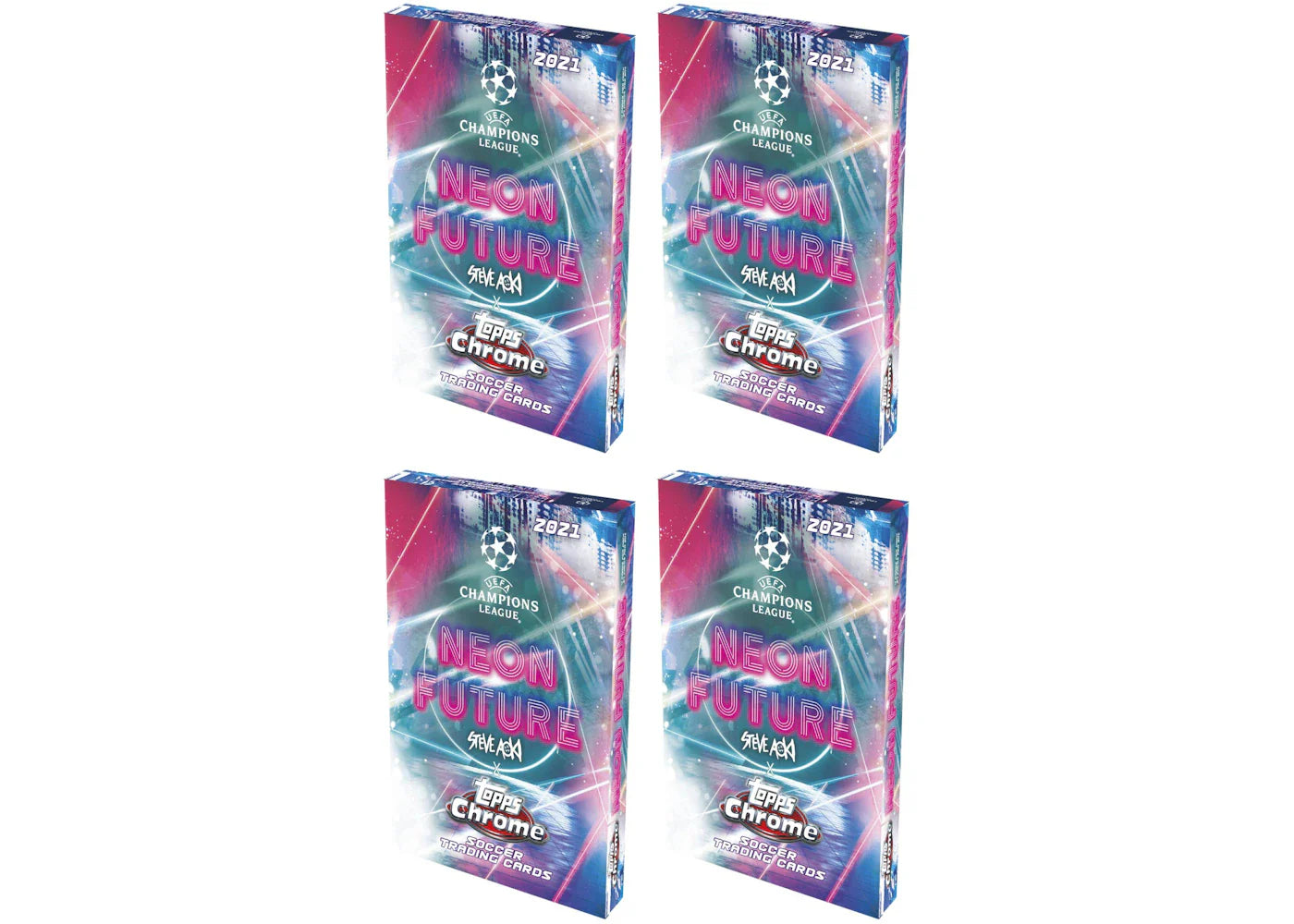 2021 Topps Chrome Steve Aoki UEFA Champions League Soccer Hobby Box 4x Lot