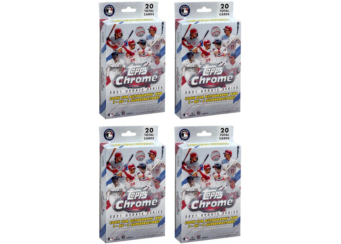2021 Topps Chrome Update Baseball Hanger Box 4x Lot