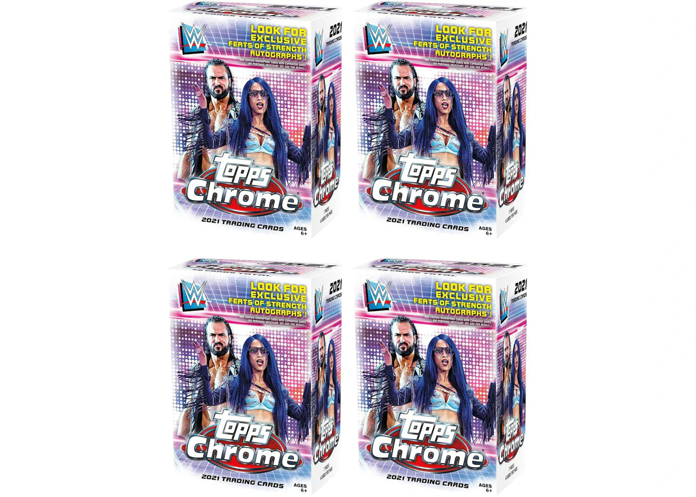2021 Topps Chrome WWE Wrestling Blaster Box 4x Lot