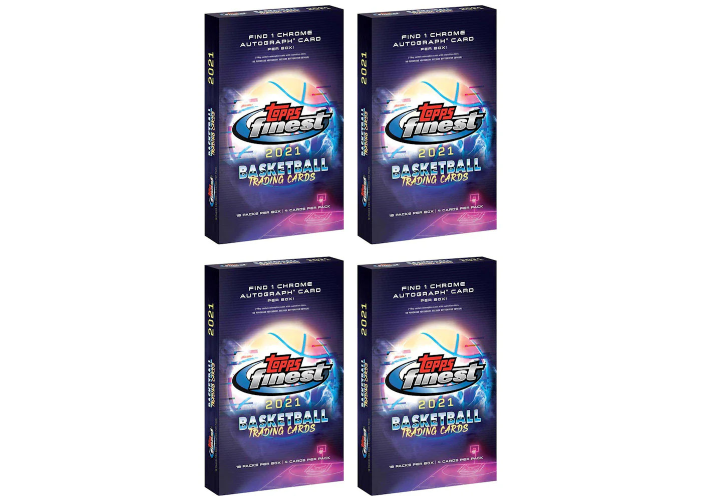 2021 Topps Finest Basketball Hobby Box 4x Lot