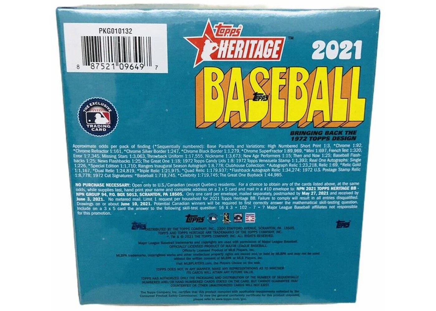 2021 Topps Heritage Baseball Mega Box (Blue Sparkle Parallels)