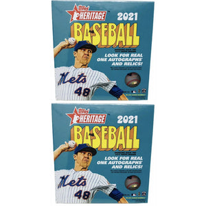 2021 Topps Heritage Baseball Mega Box (Blue Sparkle Parallels) 2x Lot