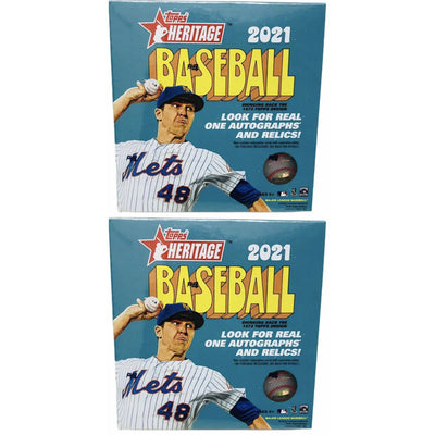 2021 Topps Heritage Baseball Mega Box (Blue Sparkle Parallels) 2x Lot