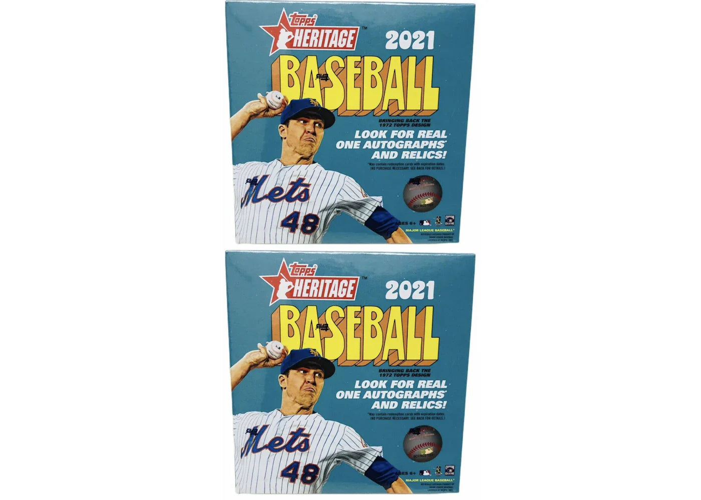 2021 Topps Heritage Baseball Mega Box (Blue Sparkle Parallels) 2x Lot