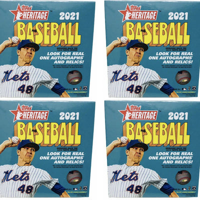 2021 Topps Heritage Baseball Mega Box (Blue Sparkle Parallels) 4x Lot