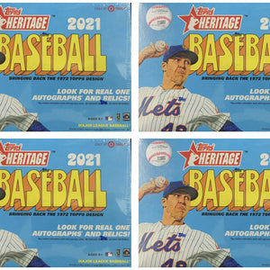 2021 Topps Heritage Baseball Target Mega Box 4x Lot (17 Packs)