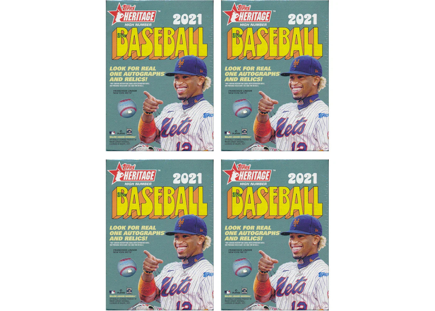 2021 Topps Heritage High Number Baseball Blaster Box 4x Lot