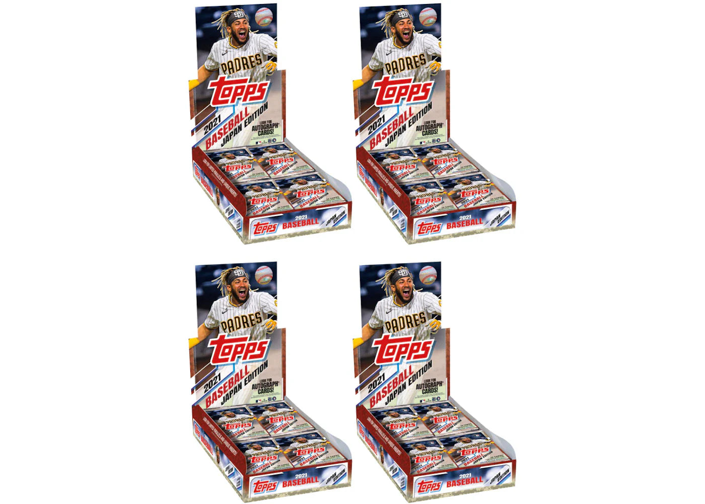 2021 Topps Japan Edition Baseball Hobby Box 4x Lot