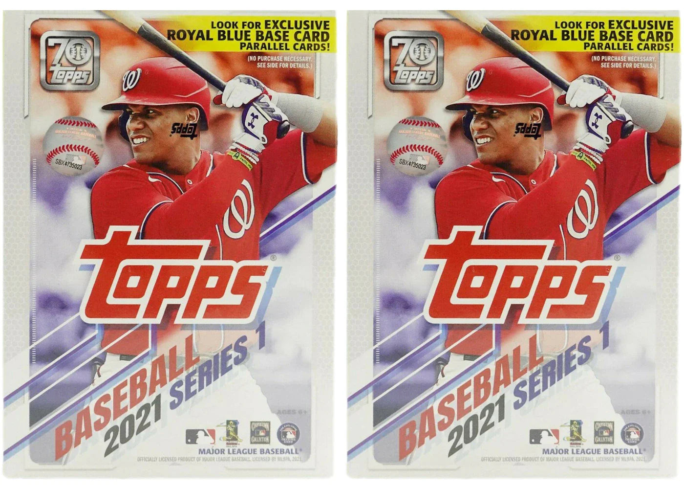 2021 Topps Series 1 Baseball Blaster Box (Royal Blue Parallel) 2x Lot