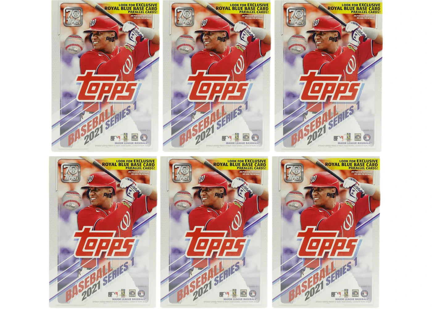 2021 Topps Series 1 Baseball Blaster Box (Royal Blue Parallel) 6x Lot
