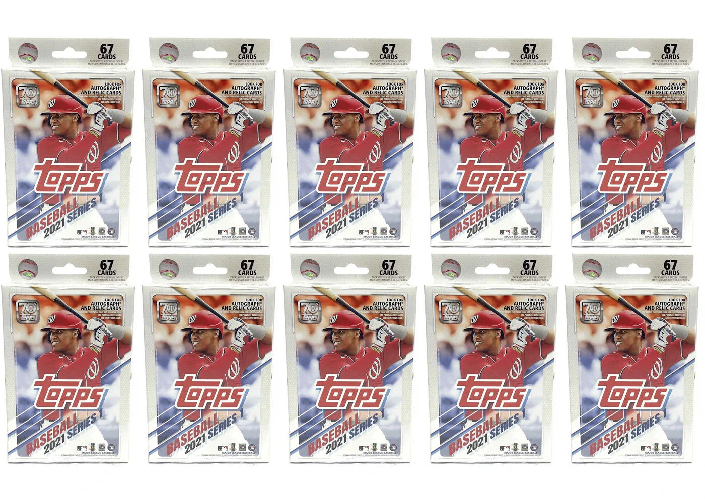 2021 Topps Series 1 Baseball Hanger Box (Autograph and Relic Cards) 10x Lot
