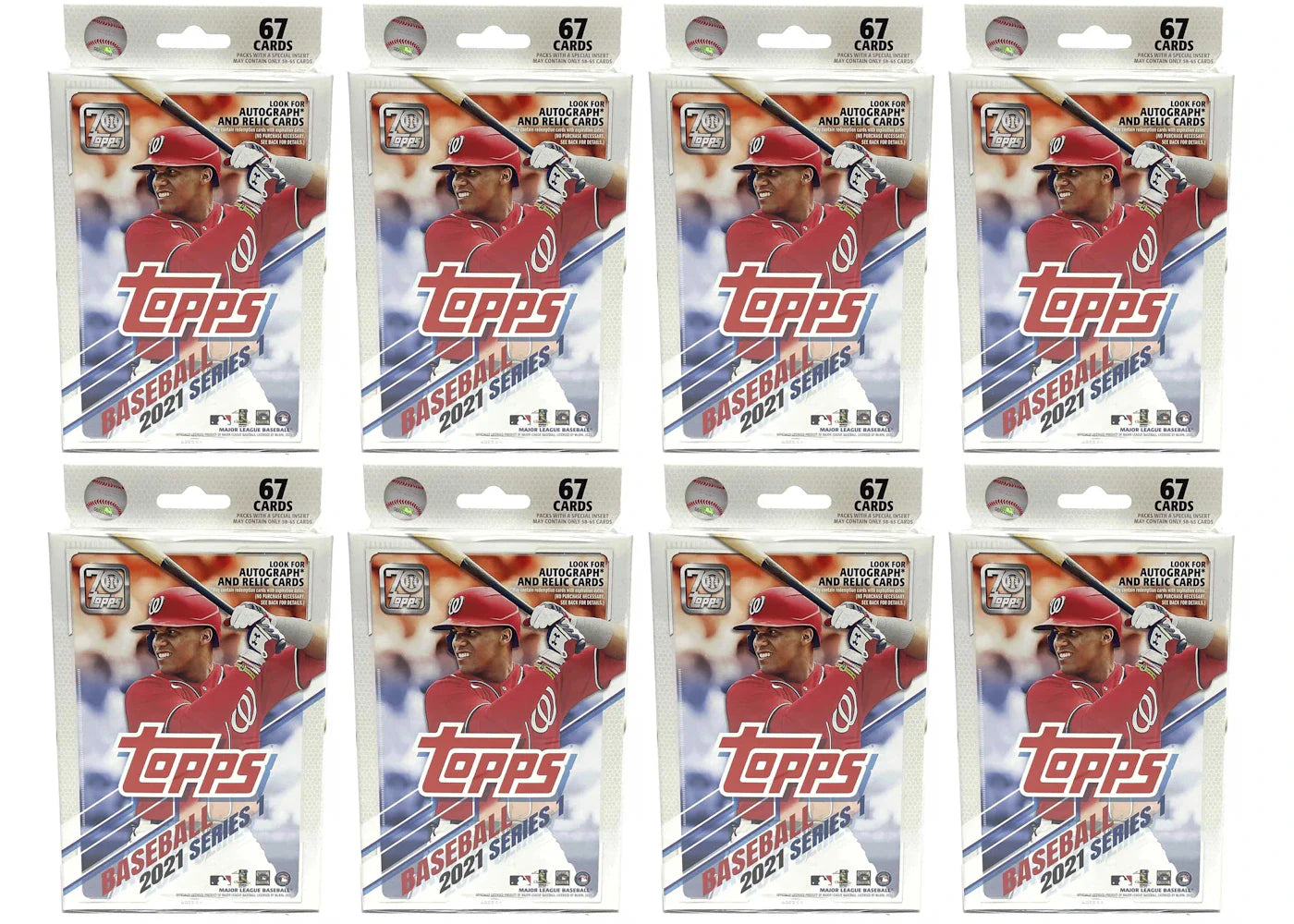 2021 Topps Series 1 Baseball Hanger Box (Autograph and Relic Cards) 8x Lot