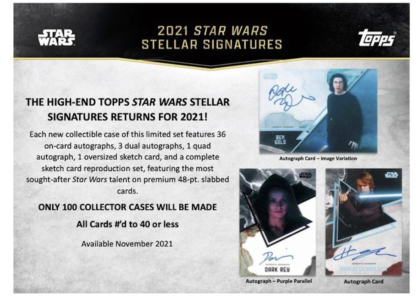 2021 Topps Star Wars Stellar Signatures Case