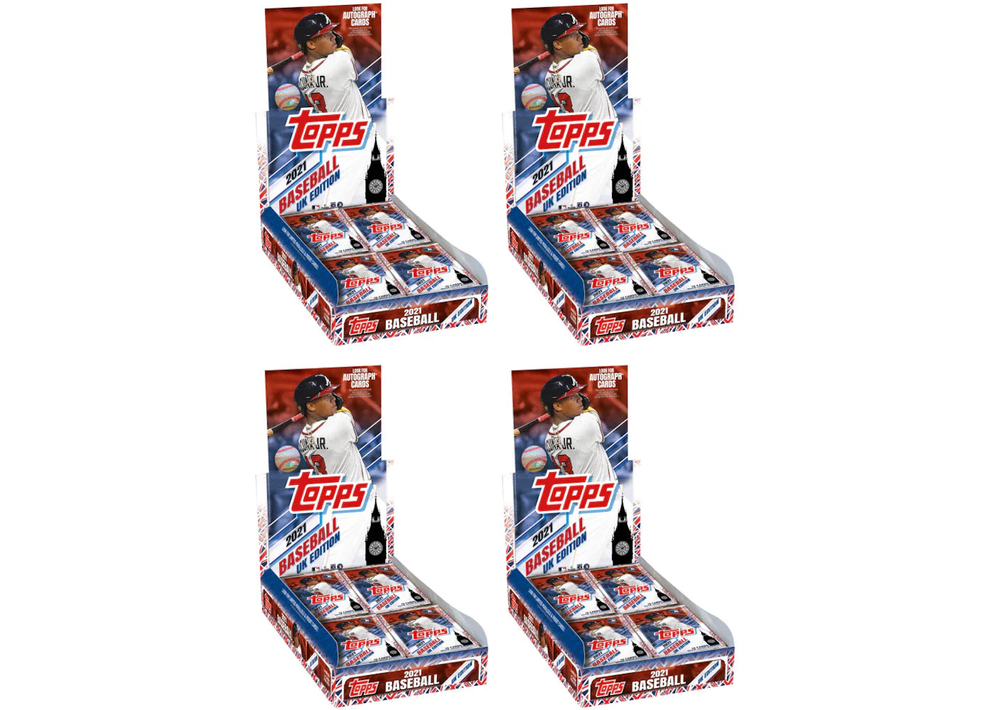 2021 Topps UK Edition Baseball Hobby Box 4x Lot