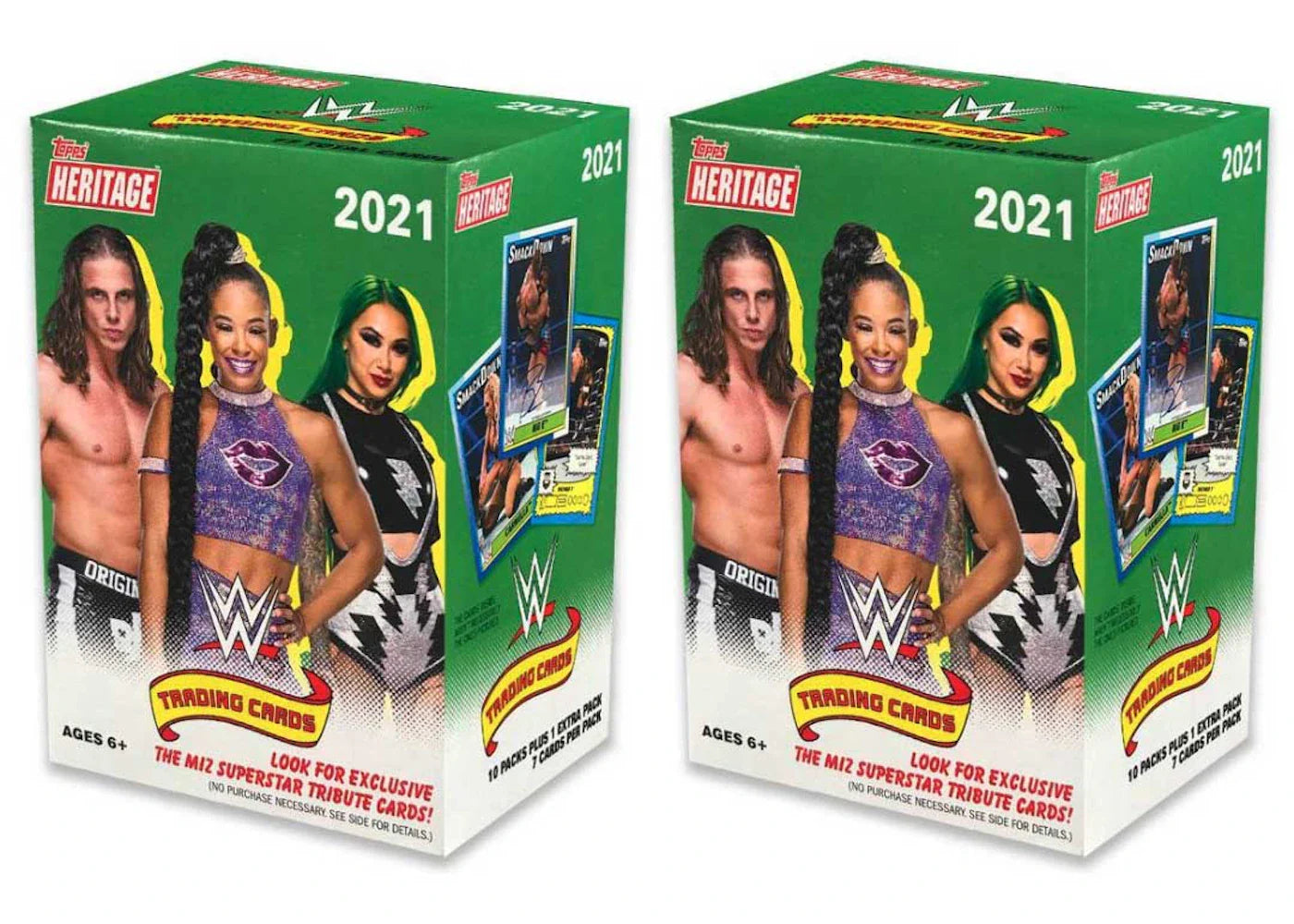 2021 Topps WWE Heritage Wrestling Blaster Box 2x Lot