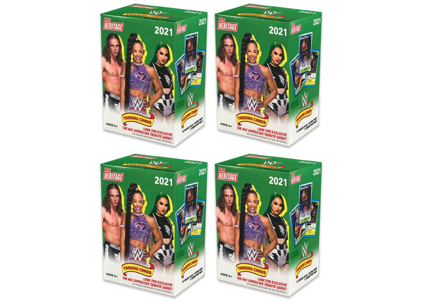 2021 Topps WWE Heritage Wrestling Blaster Box 4x Lot