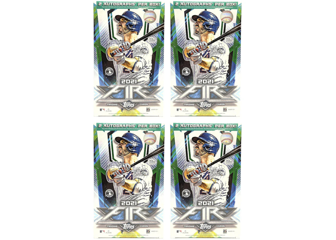 2021 Topps Fire Baseball Hobby Box 4x Lot